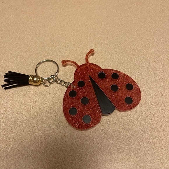 Hand Crafted Accessories - 🎉🎉HP🎉🎉 Handmade Ladybug Keychain w/ Paint
